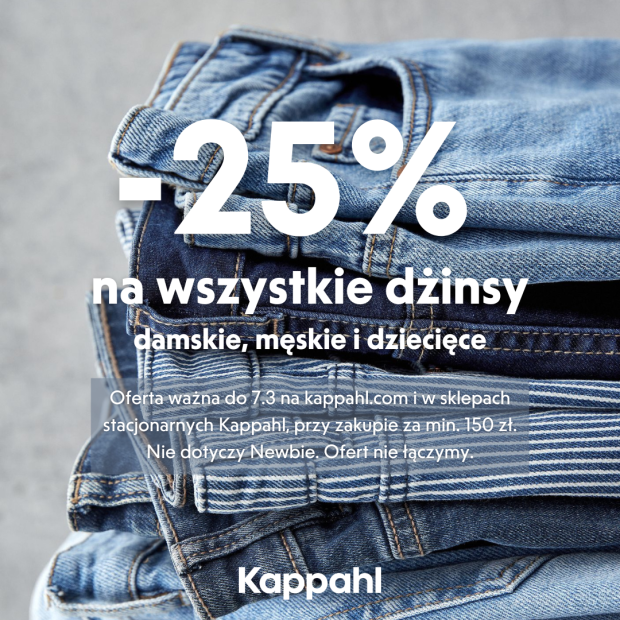 Kappahl - 25% na wszystkie dżinsy damskie, męskie i dziecięce