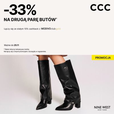 – 33% na drugą parę butów!