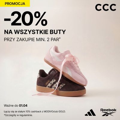 Promocja -20% na wszystkie buty przy zakupie 2 par -20% na wszystkie buty przy zakupie 2 par