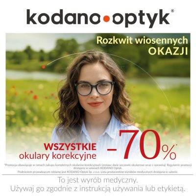 Rozkwit wiosennych okazji! WSZYSTKIE okulary korekcyjne 70% taniej!