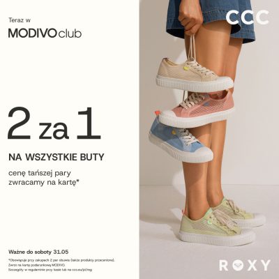Promocja CCC: Tylko w MODIVOclub 2 za 1 na wszystkie buty! CCC: Tylko w MODIVOclub 2 za 1 na wszystkie buty!