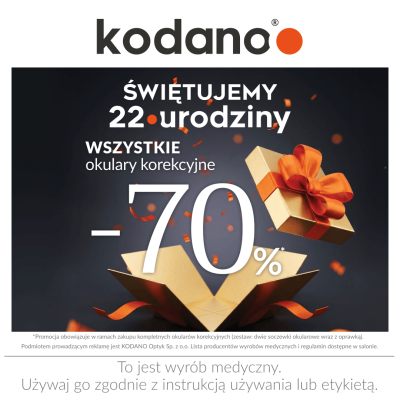 Promocja Świętujemy 22. urodziny – wszystkie okulary korekcyjne 70% taniej! Świętujemy 22. urodziny – wszystkie okulary korekcyjne 70% taniej!
