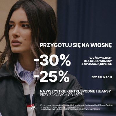 -30% na wszystkie kurtki, spodnie i jeansy