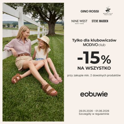 15% na wszystko w eobuwie!
