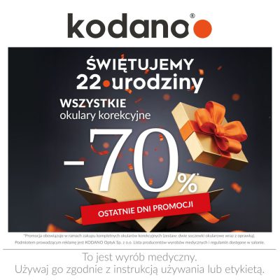 Promocja Ostatnie dni promocji! Wszystkie okulary korekcyjne 70% taniej! Ostatnie dni promocji! Wszystkie okulary korekcyjne 70% taniej!
