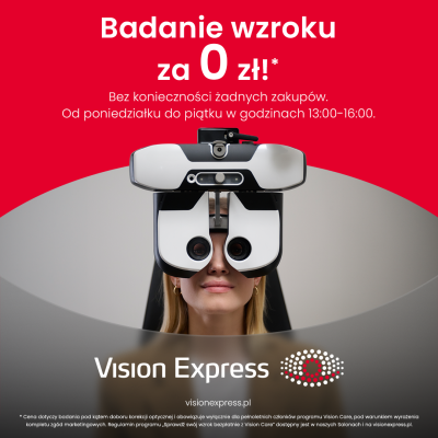 Badanie wzroku za 0 zł w Vision Express