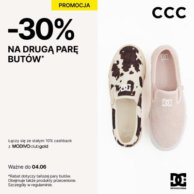 Teraz w CCC -30% na drugą parę butów!