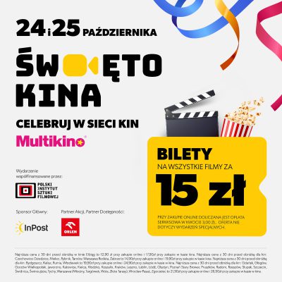 Święto Kina powraca do Multikina! Cały weekend z filmami za 15 zł