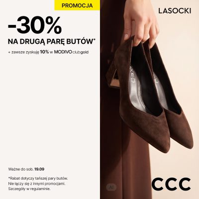 W CCC kup dwie pary obuwia i odbierz 30% rabatu na tańszą z nich!