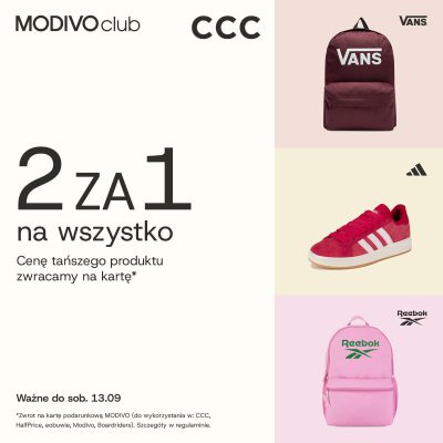 Promocja 2 za 1 na WSZYSTKO w CCC – sprawdź! 2 za 1 na WSZYSTKO w CCC – sprawdź!