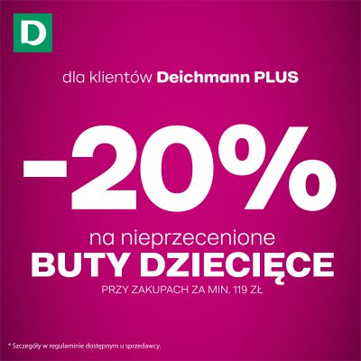 -20% na nieprzecenione BUTY DZIECIĘCE