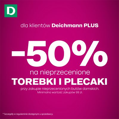 -50% na nieprzecenione torebki i plecaki*