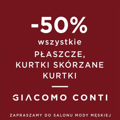 -50% wszystkie płaszcze, kurtki skórzane i kurtki zimowe