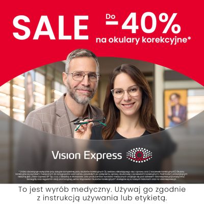 Promocja Wyprzedaż okularów korekcyjnych do -40% w Vision Express! Wyprzedaż okularów korekcyjnych do -40% w Vision Express!