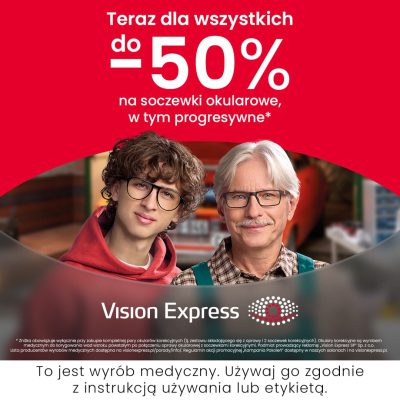 do 50% zniżki na soczewki okularowe