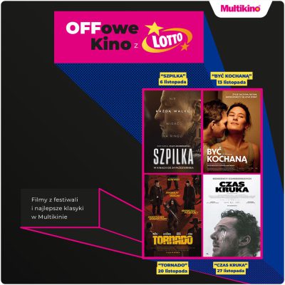Promocja Cztery filmy w listopadzie na „OFFowym Kinie z Lotto” w Multikinie! Cztery filmy w listopadzie na „OFFowym Kinie z Lotto” w Multikinie!