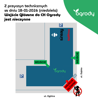 W niedzielę (18.01) wejście główne będzie nieczynne