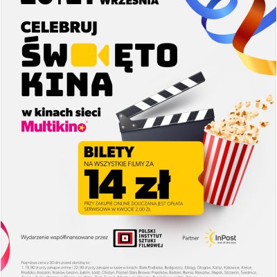 Promocja Święto Kina nadchodzi! – przez dwa dni bilety na seanse w Multikinie tylko za 14 zł! Święto Kina nadchodzi! – przez dwa dni bilety na seanse w Multikinie tylko za 14 zł!