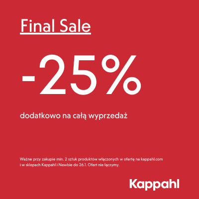 Final Sale -25% dodatkowo na całą wyprzedaż