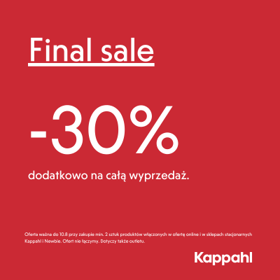 Final sale -30% dodatkowo na całą wyprzedaż