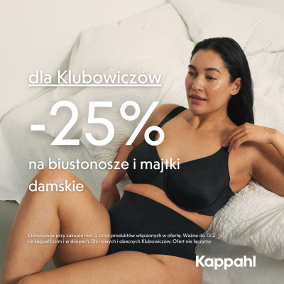 Dla Klubowiczów -25% na biustonosze i majtki damskie