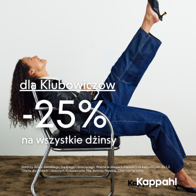 Promocja Dla Klubowiczów -25% na wszystkie dżinsy Dla Klubowiczów -25% na wszystkie dżinsy