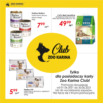 Promocja Kupuj taniej z kartą Zoo Karina Club Kupuj taniej z kartą Zoo Karina Club